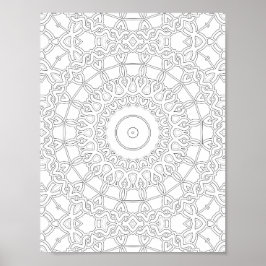 Poster Padrão de Arte para Colorir com Trabalho de Laçada