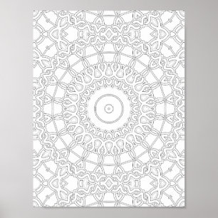 Poster Padrão de Arte para Colorir com Trabalho de Laçada