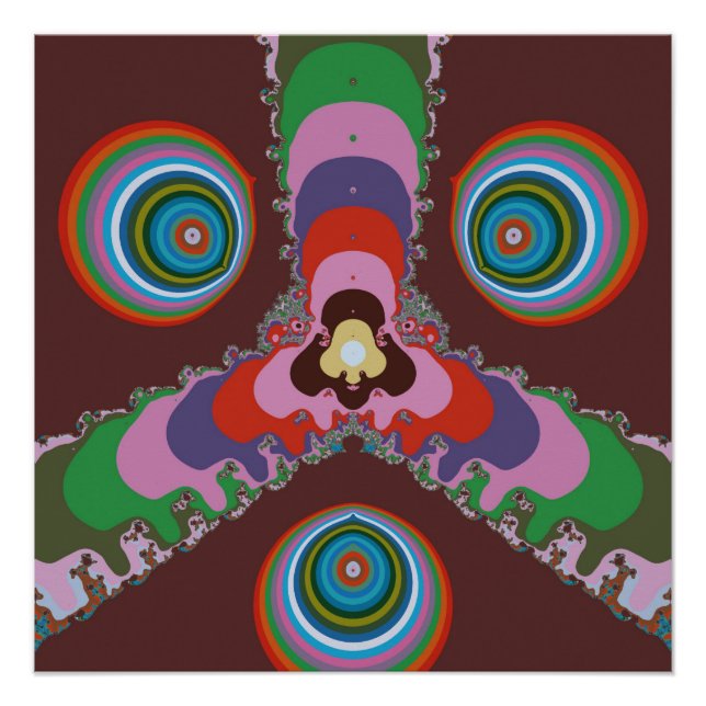 Pôster Padrão de Arte Retro Psicodélico dos Anos 70 (Frente)