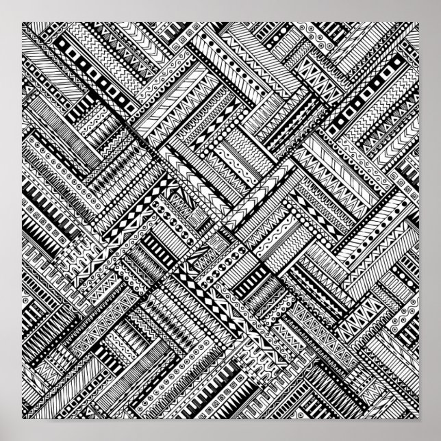 Poster Padrão de Arte Tribal Inspirado 2 (Frente)