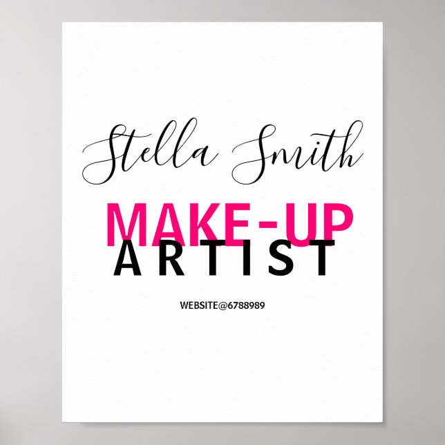 Poster Padrão de Artista de Makeup Personalizado (Frente)