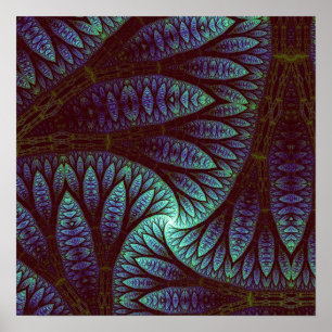 Poster Padrão de Árvore Fractal