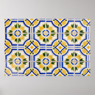 Pôster Padrão de azulejo brilhante, Portugal