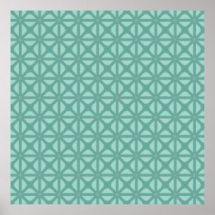 Poster Padrão De Azulejo De Latice Verde Yukka E Dica De