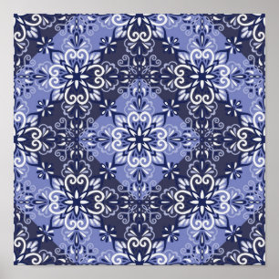 Poster Padrão de azulejos cerâmicos