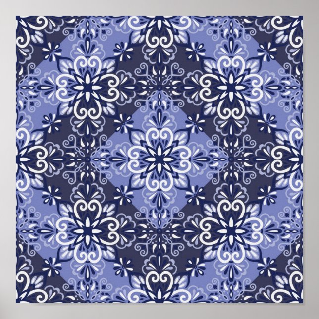 Poster Padrão de azulejos cerâmicos (Frente)