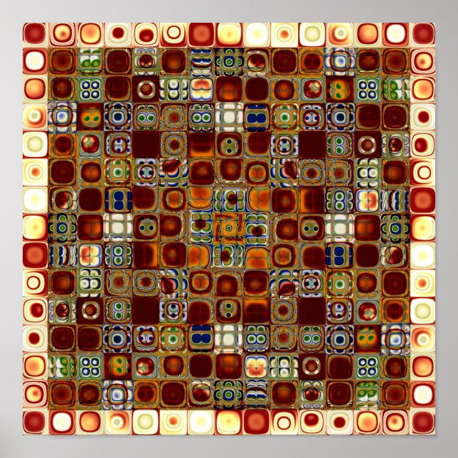 Poster Padrão de Azulejos com pontos (Frente)