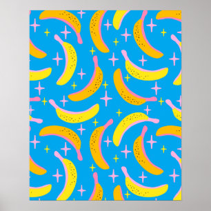 Poster padrão de banana abstrato