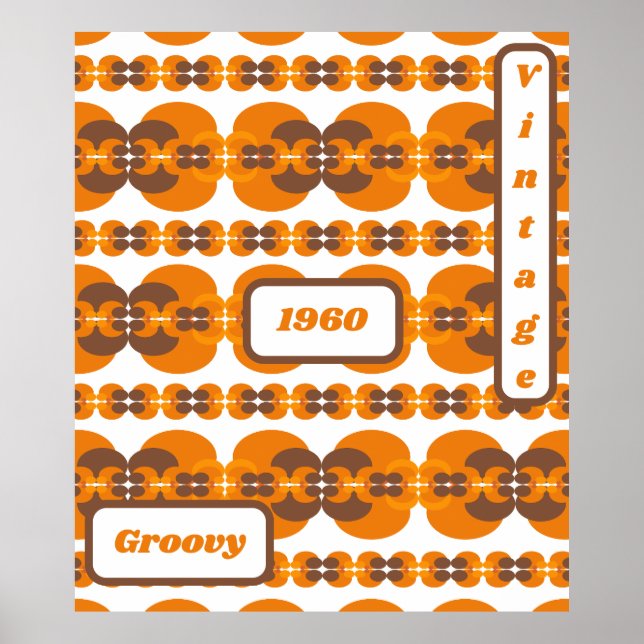 Poster Padrão de bolhas Retro Groovy 60's 70 (Frente)