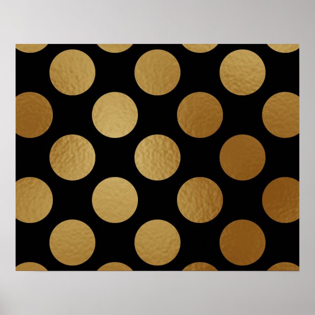 Poster Padrão de Bolinhas de Gradiente Dourado Elegante M (Frente)