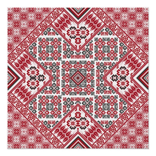 Pôster Padrão de bordados palestino 2 (Frente)