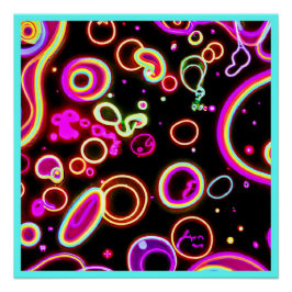 Pôster Padrão de brilho de neon vibrante
