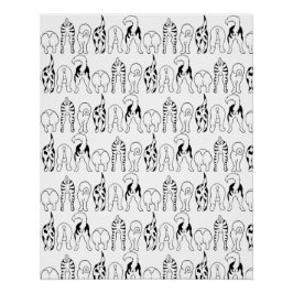 Pôster Padrão de Bumbuns de cães