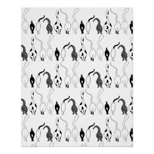 Pôster Padrão de Bumbuns de Cat