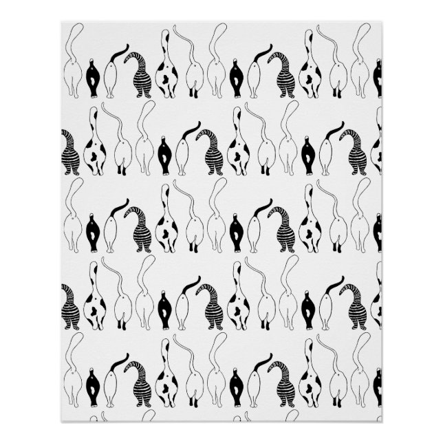 Pôster Padrão de Bumbuns de Cat (Frente)