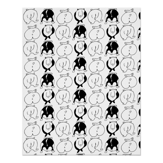 Pôster Padrão de Bumbuns de Hamster (Frente)