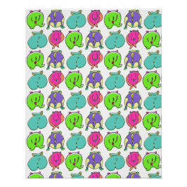 Pôster Padrão de Bumbuns de Hamster Coloridos