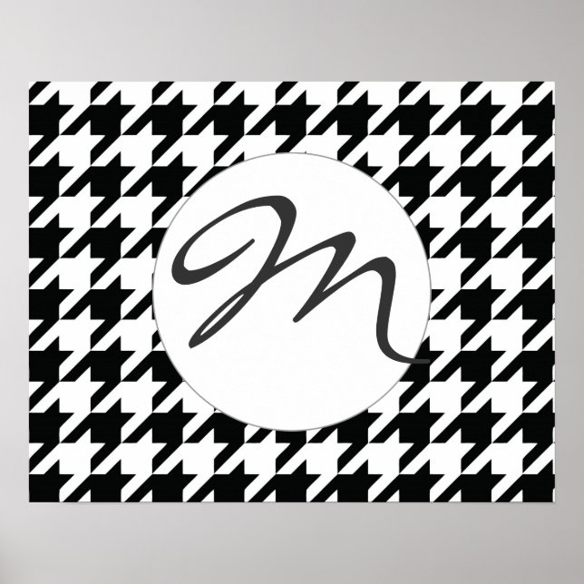 Pôster Padrão de caixa branca e preto (Frente)