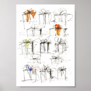 Poster Padrão de caixas de presente de abstrato