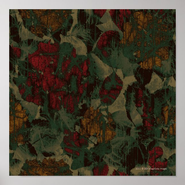 Poster Padrão de camuflagem de flores coloridas (Frente)