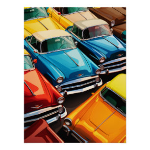 Pôster Padrão de Carros Clássicos