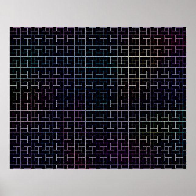 Poster Padrão de cesta colorido do Abstrato de Elegante | (Frente)