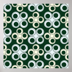 Poster Padrão de Círculos Geométricos Rétro