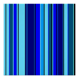Pôster Padrão de código de barras azul geométrico