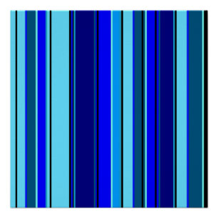 Pôster Padrão de código de barras azul geométrico