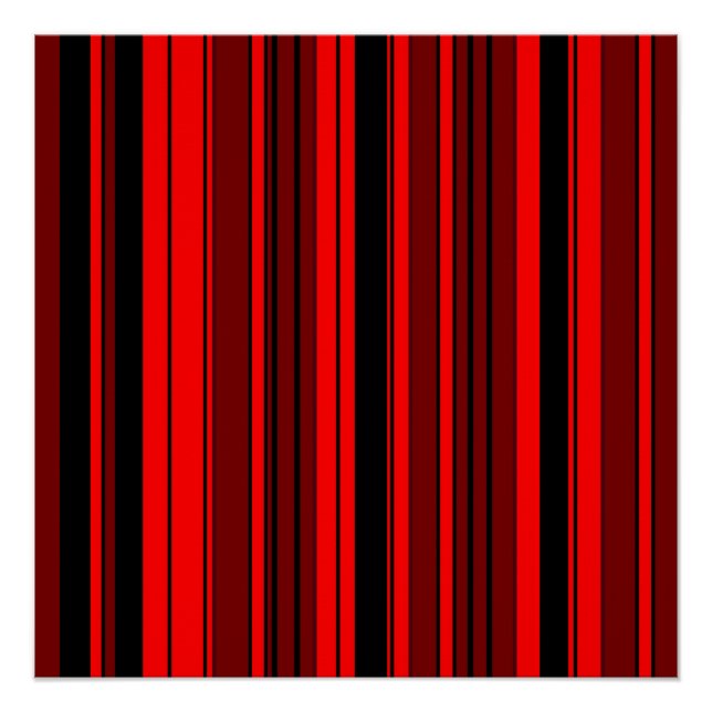 Pôster Padrão de código de barras vermelho geométrico e c (Frente)