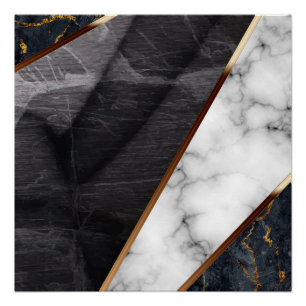 Pôster Padrão de Colagem de Marble Elegante