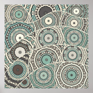 Poster Padrão de colcha de retalhos. Vintage decoration