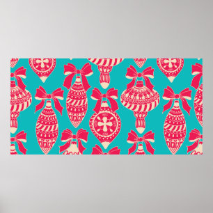 Poster Padrão de colheita de Natal. Padrão sem costura