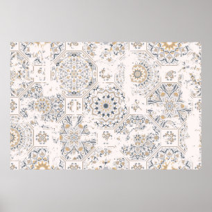 Poster Padrão de colheita sem costura com um efeito atrit