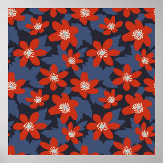 Poster Padrão de colheita sem costura no estilo escandina