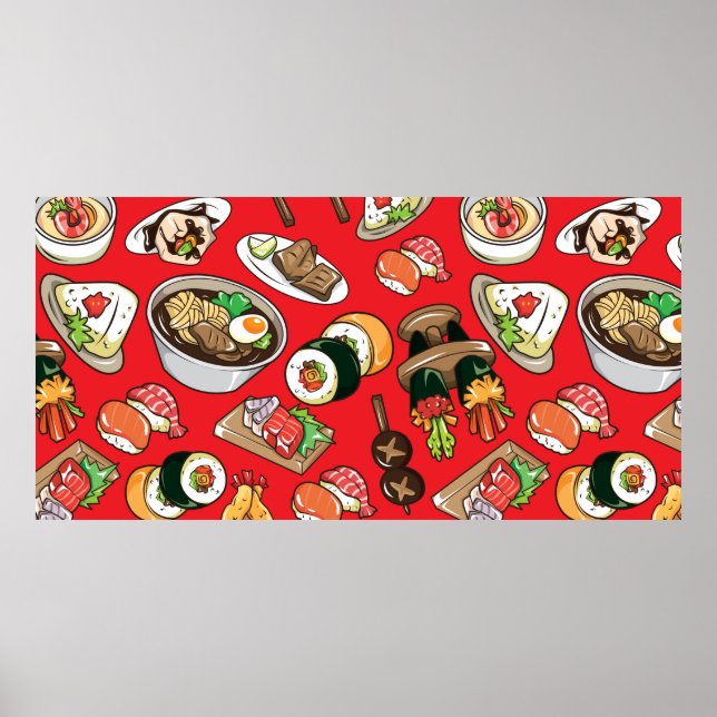 Poster padrão de comida japonês uniforme (Frente)