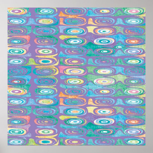 Poster padrão de cor abstrato 1 (Frente)
