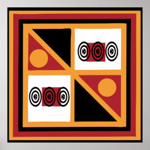 Poster padrão de cor abstrato africano