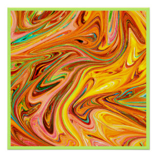 Pôster Padrão de cor de Abstrato vibrante