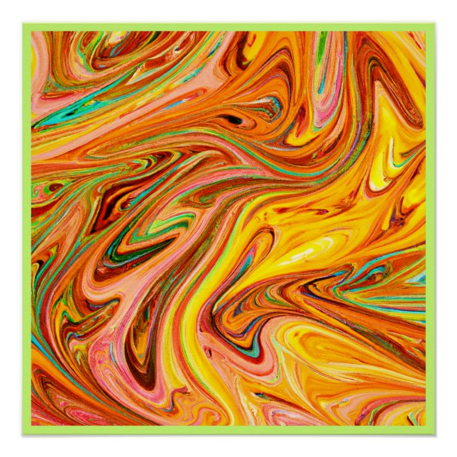 Pôster Padrão de cor de Abstrato vibrante (Frente)