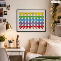 Padrão de Coração de Illinois Colorido Orgulho do