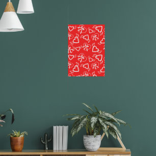 Poster Padrão de Corações do Anjo do Dia dos Namorados