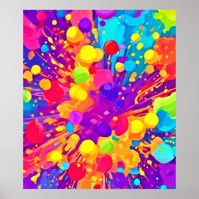 Poster Padrão de cores vibrante (Frente)