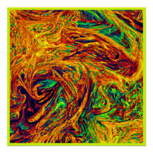 Pôster Padrão de Cores Vibrante Expressivo