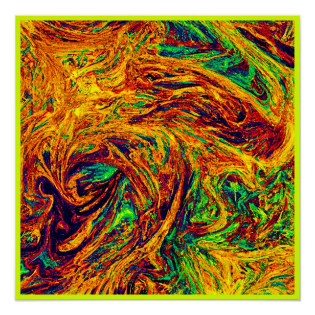 Pôster Padrão de Cores Vibrante Expressivo (Frente)