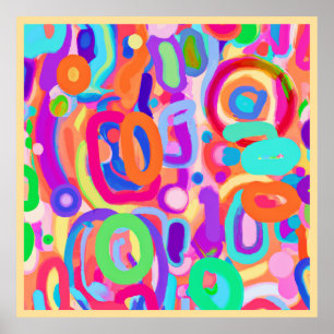 Poster Padrão de cores vívidas brilhantes brilhantes