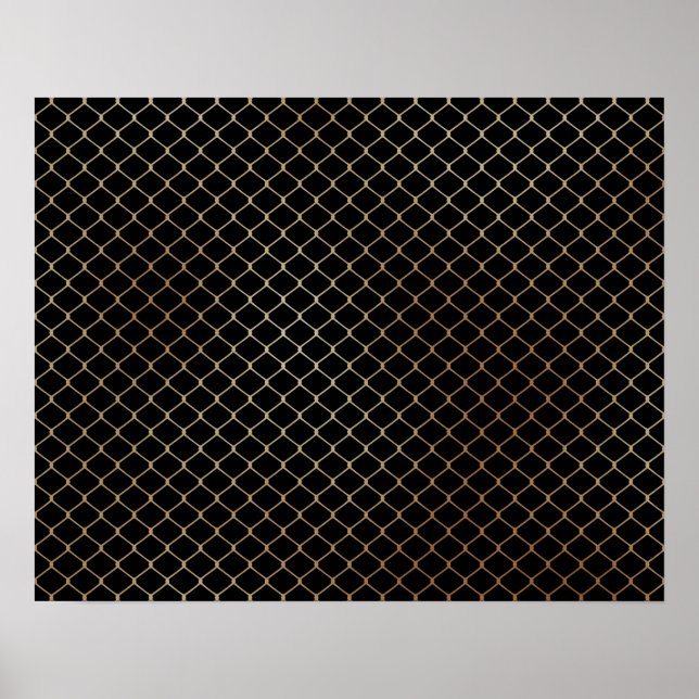 Poster Padrão de Corrente de Cerca de Ouro Moderno Elegan (Frente)