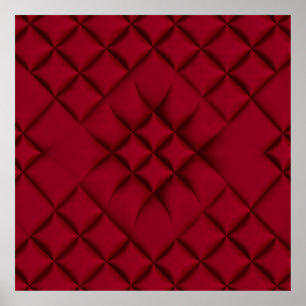 Poster Padrão de Couro Revestido Vermelho Intenso