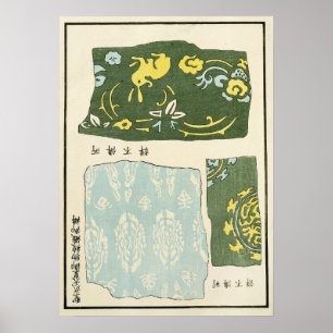 Poster Padrão de Crisântemo Chinês de 1880 Arte