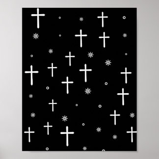 Poster Padrão de cruzamentos e estrelas